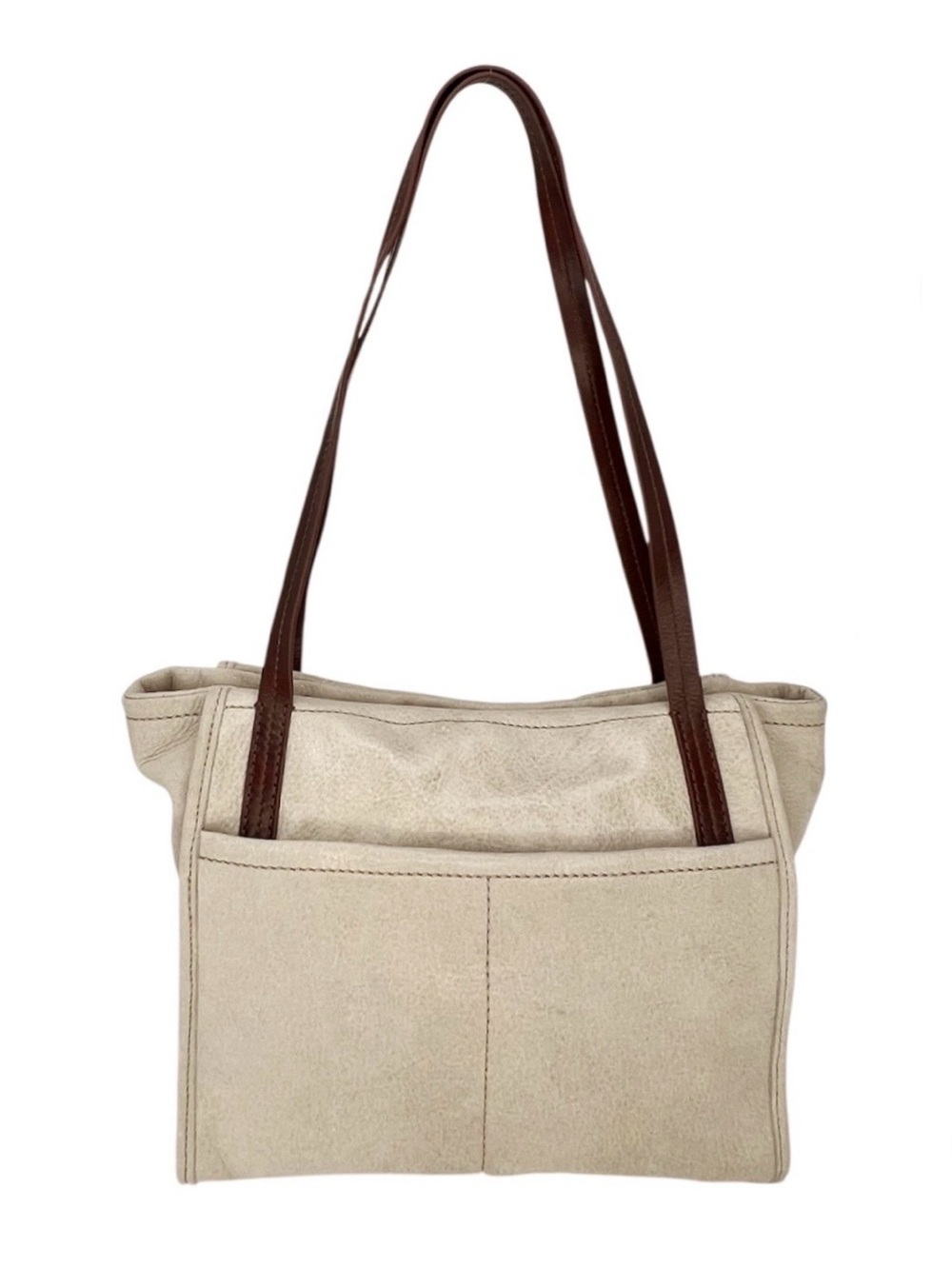 Hobo Chance Leather Mini Tote in Driftwood (Taupe) with Brown Straps Bag EUC